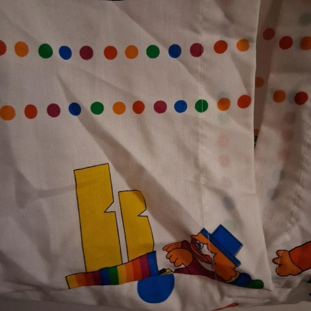 Vintage 80s Rainbow Circus Clown Diaper‎ Stacker AOP EUC